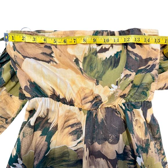 Girl and the Sun Waterfront Green and Yellow Strapless Jumpsuit in Size Medium. - Picture 7 of 12